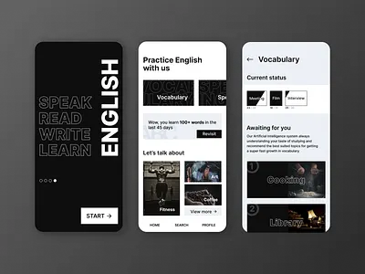 English learning app design dailyui design learning mobile mobile ui mobileui ui uiux ux ux ui