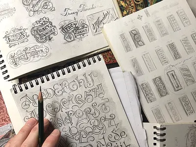 Progress letters pencil art