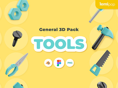 Tools - 3D Icon Pack 3d 3dblender 3ddesign blender free icon hero icon icon pack saw screw tools ui website
