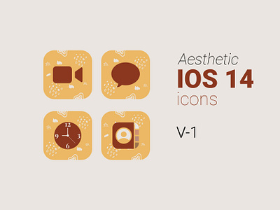 Aesthetic IOS 14 Icons animation branding design flatdesign font icon illustration logo modern vector