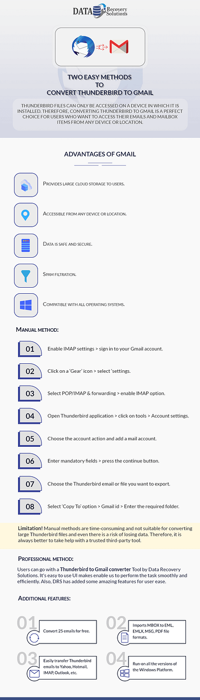 Two easy methods to convert Thunderbird to Gmail best gmail software technology thunderbird tool