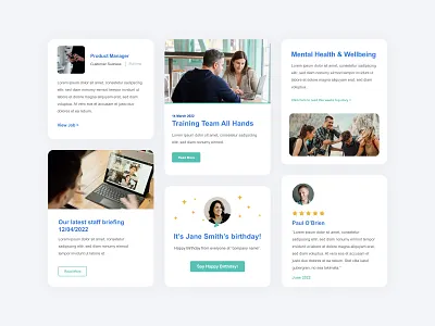 Intranet Cards - Ui cards clean design minimal modals modern ui ux