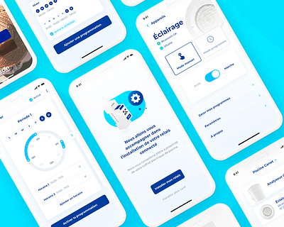 Connected Pool App app application blue clean components connected device figma graphic design mobile mock mockup pool ui