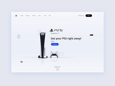 Playstation 5 Pre-Order UI Design | Daily UI 075 adobe photoshop daily ui dailyui dailyuichallenge design minimalistic modern playstation playstation 5 playstation5 pre order pre order ui web design webdesign