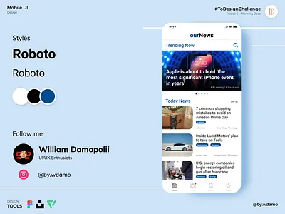 ourNews - mobile news app mobile mobile ui ui uidesign ux
