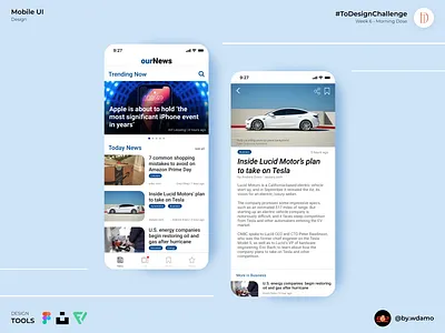 ourNews - News App mobile ui ui uidesign ux