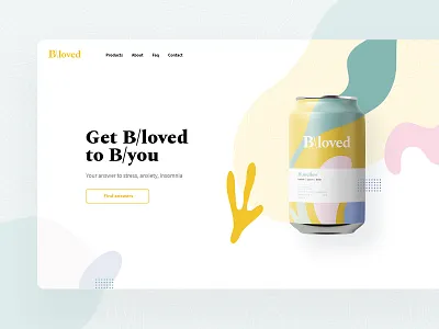 Bloved blue cannabis clean design desktop drink ecommerce green landing layout modern orange page subtl ui ux visux web website white