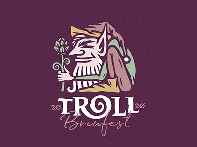 Troll Brewfest beer brewery character design hops illustration logo troll vector