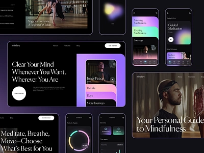 Case Study: Mindfulness App animation app design application branding design graphic design interaction design interface mindfulness mobile mobile app mobile ui motion graphics ui user experience ux web web design website yoga