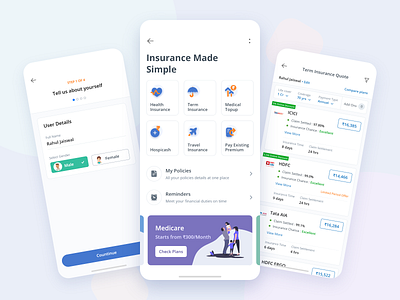 Insurance App app design health insurance hospicash insurance insurance app life insurance medical insurance mobile app mobile app design term insurance travel insurance ui ui ux ui design user experience user interaction user interface ux