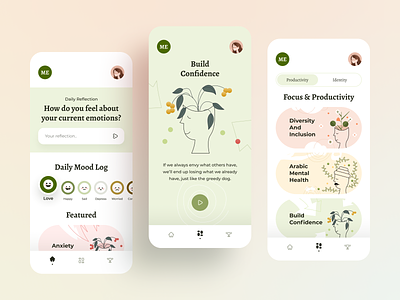 Mental Health App app care design health app healthcare ios mental mental health mobile mobile app mood psychology sketch ui ux