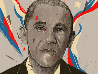 Barack Obama 2d campaign creative portraits editorial elections faces flat illustration obama portrait portrait art portrait illustrations president procreate united states vote vote 2020