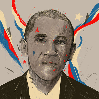 Barack Obama 2d campaign creative portraits editorial elections faces flat illustration obama portrait portrait art portrait illustrations president procreate united states vote vote 2020