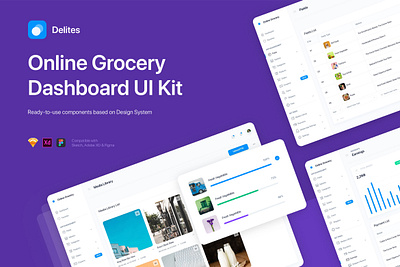 Delites - Grocery Dashboard UI Kit admin template app bootstrap cms dashboard grocery market material online marketplace organic responsive shop store ui ui kit vegetables vendor