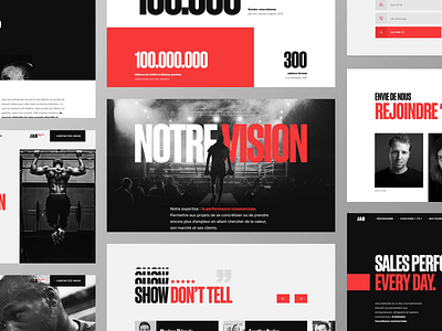 JAB - Website snapshots about animation black bold box boxing branding clean drama interface landing minimal red sales sport team ui website white