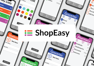 ShopEasy app design illustrator minimal mockup ui work in progress