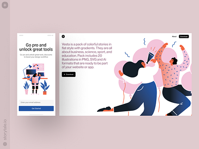 Vesta Illustrations 🌿 app app design application colorful design illustration product storytale ui uxui vector vesta web