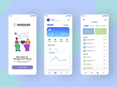 Inpense - Finance Apps design dribbelindonesia financeapp financeapps mbanking moneyapp moneyapps uidesign uiux uiuxdesign