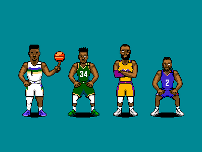 NBA Players / Bleacher Report 16 bit 8 bit 80s 90s animation basketball character illustration nba pixel art