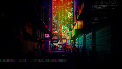 Cyber alley cyberpunk photoshop web