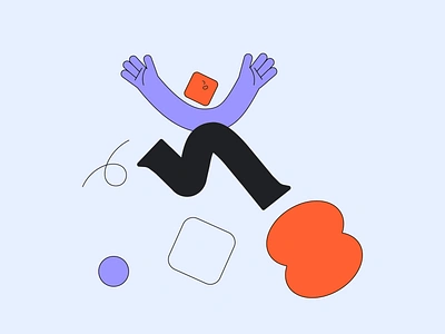 Jumping character character character design design illo illustration jump logo shapes ui