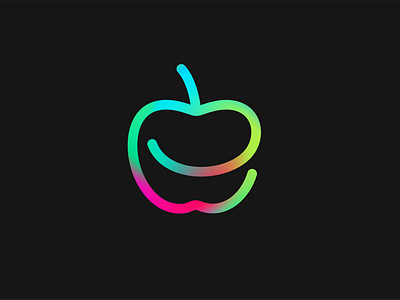 eatzy apple artline colorful diet e fruits health healthy letter logo monogram vegetables