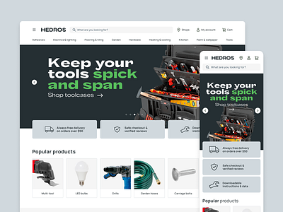 Hedros | Website adaptive ecommerce mobile responsive ui uidesign userexperience userinterface ux uxdesign webshop website