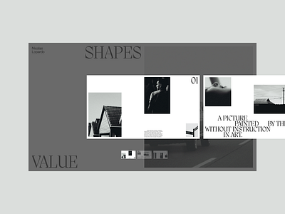 Navigation blackandwhite clean editorial gallery grid horizontal interaction layout minimal navigation photo story typography ui uiux ux value webdesign website white