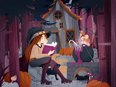 Spooky dribbble shot halloween illustration procreate spooky