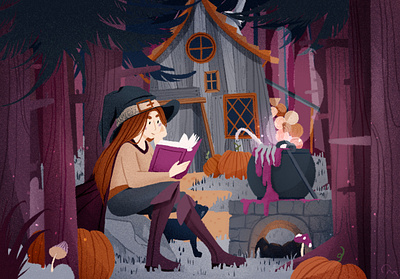 Spooky dribbble shot halloween illustration procreate spooky