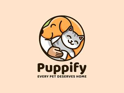 Puppify adorable art branding cat creative cute design designer dog fun design graphic design illustration logo logodesigner logos mascot design pets home pets lovers playful vector