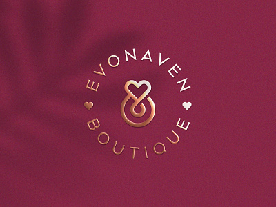 Evonaven Boutique abstract apparel branding clever clothing elegant fashion flat gold gradient heart icon identity letter line logo luxury mark minimal premium