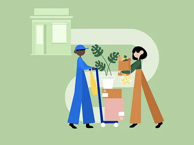 Green Delivery bike courier deliveries delivery deliveryapp green illustration last mile mensajero packages