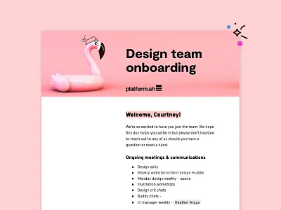 Templates flamingo google doc grid illustration new hire onboarding photography powerful simplicity templates