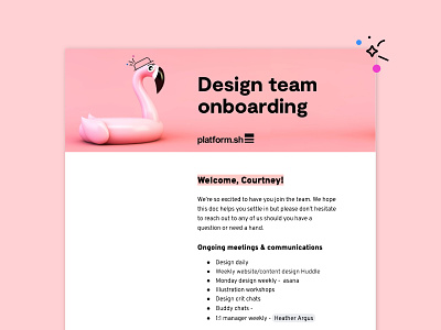 Templates flamingo google doc grid illustration new hire onboarding photography powerful simplicity templates
