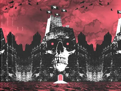 Le Retour - Fortress apparel art artist castle collage cut and paste desert design diy flag goat illustration merch metal poster skeleton skull storm vintage wild