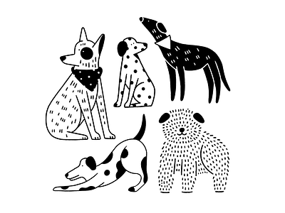 Dog Doodles animal design dog doggos doodle hand drawn illustration illustrator line art pet procreate