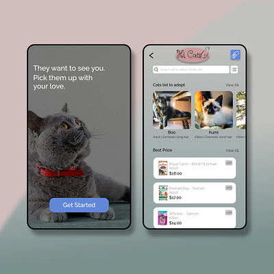 Hi Cats App design adobe xd app branding design figma figmadesign icon typography ui ux