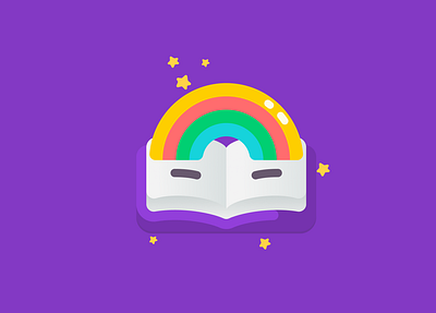 Loading icon for Playstories book store bookicon icon illustration kids app rainbow webdesign