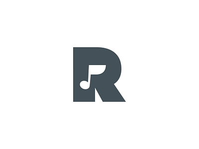 R design flat graphic letter lettermark logo mark negative space note r vector