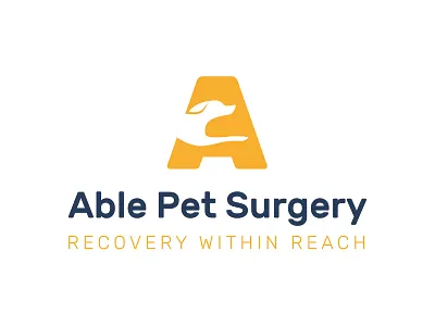 Able Pet Surgery Logo branding design doctor dog dog illustration dog logo flat graphic icon illustration logo medical pet run surgery type typography vector veterinary yellow