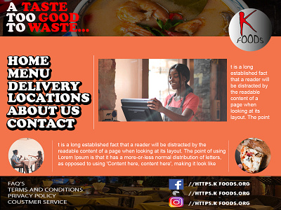 k foods website 2 inner page jpeg design graphic design illustration photoshop social media images ui ux