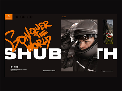 Helmet Landing page design animation daily helmet homepage landing page moto orange ui web webdesign website