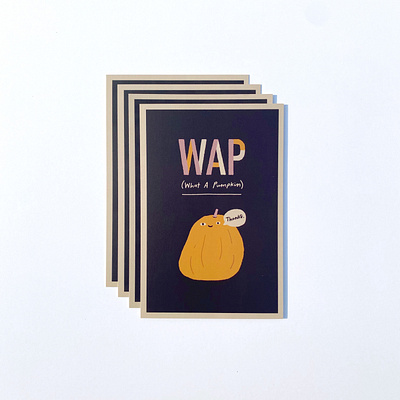 WAP cardi b cute graphic design halloween handlettering illustration postcard pumpkin pun wap