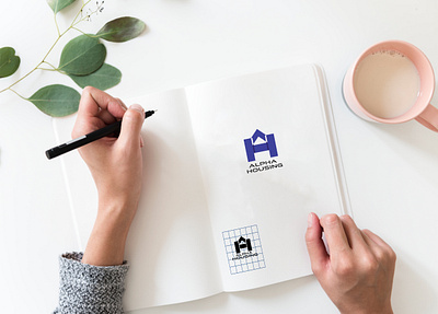 Alpha Housing Logo Design branding design flat illustration logo minimal typography ui user experience vector