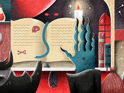 Mystic cards halloween illustration magic tarot witch wizard