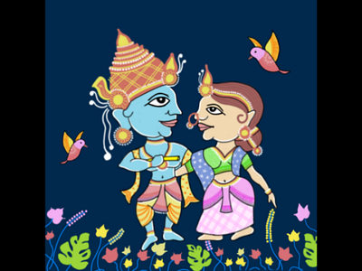 Pattachitra graphic design illustration indian art