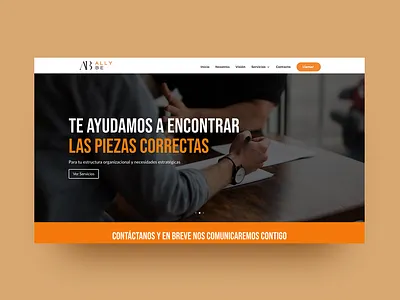 Ally be | Human Resources Company consultory landingpage mockup ui ux web