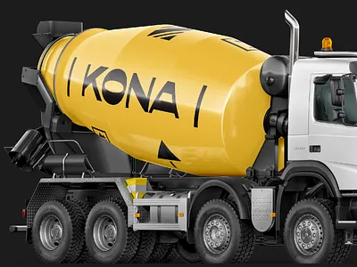 Concrete mixer branding builder building concrete construction flat icon illustration logo mixer pictogram print ukraine yellow