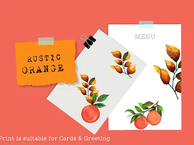 Rustic orange seamless print pattern